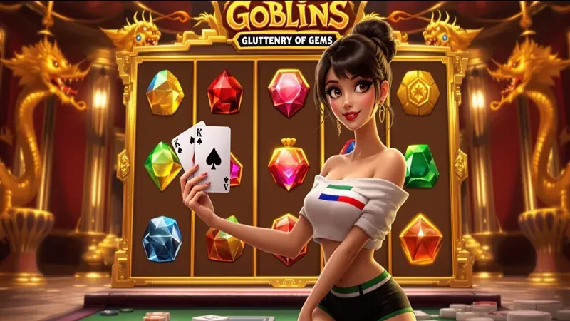 Layar slot mobile dengan simbol permainan dan efek visual